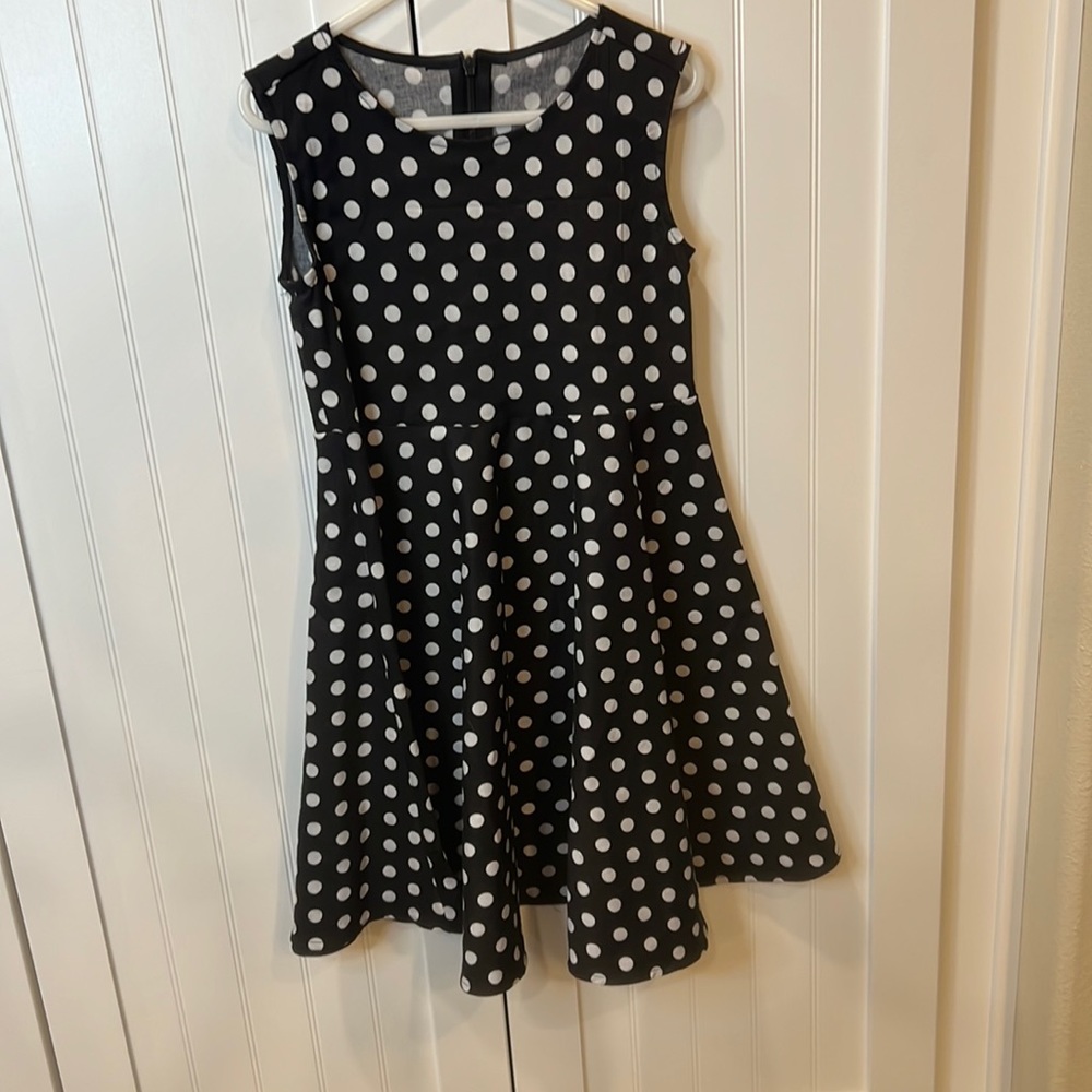 Cutest, black and white polkadot, skater skirt, dress, size 5